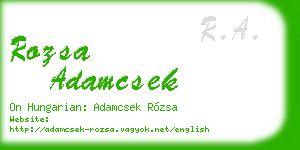 rozsa adamcsek business card